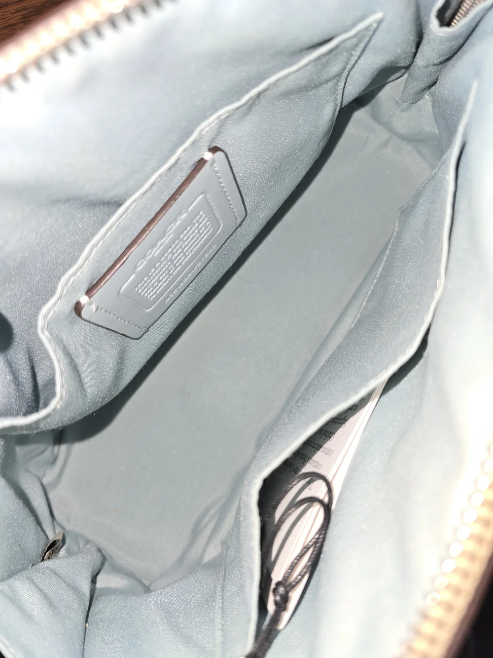 Coach Signature Dome Satchel in Light Blue and Beige